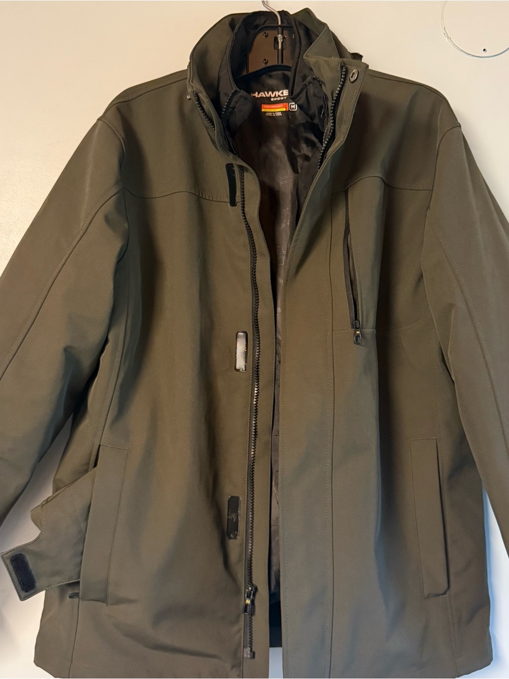 Tony Hawk Olive Men's Performance Jacket with High Collar